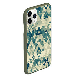 Чехол iPhone 11 Pro матовый Абстракция светло-зеленый, цвет: 3D-темно-зеленый — фото 2