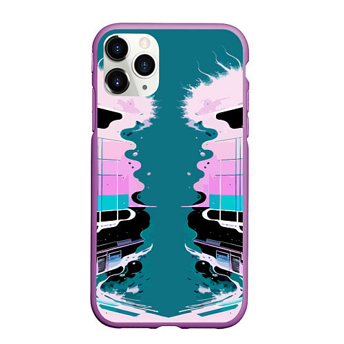 Чехол iPhone 11 Pro матовый Vanguard abstraction - vogue / 3D-Фиолетовый – фото 1