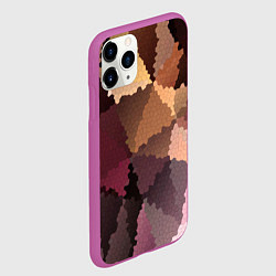 Чехол iPhone 11 Pro матовый Мозаика в коричнево-розовых тонах, цвет: 3D-фиолетовый — фото 2