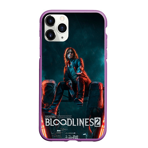 Чехол iPhone 11 Pro матовый Мистер Дамп Vampire the masquerade bloodlines 2 / 3D-Фиолетовый – фото 1