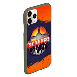 Чехол iPhone 11 Pro матовый Лого Team Fortress 2, цвет: 3D-темно-зеленый — фото 2