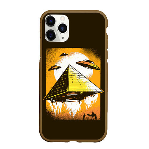 Чехол iPhone 11 Pro матовый Pyramid launch / 3D-Коричневый – фото 1