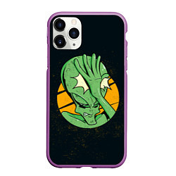 Чехол iPhone 11 Pro матовый Alien facepalm, цвет: 3D-фиолетовый