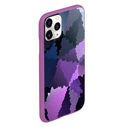 Чехол iPhone 11 Pro матовый Сине розовый мозаичный узор, цвет: 3D-фиолетовый — фото 2