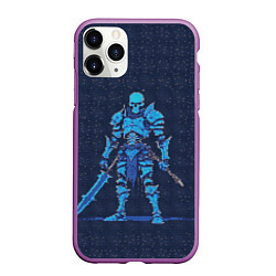 Чехол iPhone 11 Pro матовый Pixel Skeleton, цвет: 3D-фиолетовый