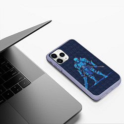 Чехол iPhone 11 Pro матовый Pixel Skeleton, цвет: 3D-светло-сиреневый — фото 2