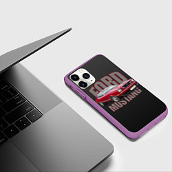Чехол iPhone 11 Pro матовый Автомашина Ford Mustang, цвет: 3D-фиолетовый — фото 2