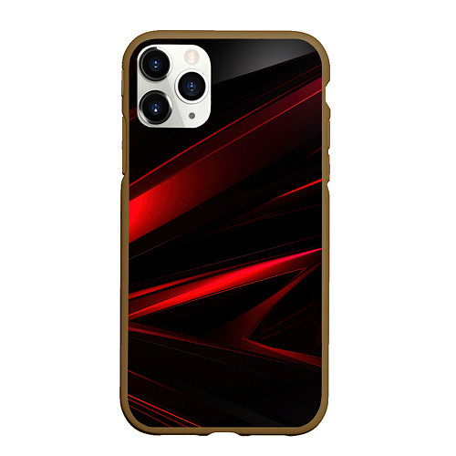 Чехол iPhone 11 Pro матовый Black and red / 3D-Коричневый – фото 1