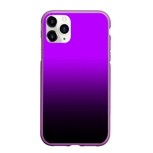 Чехол iPhone 11 Pro матовый Градиент фиолетово-чёрный / 3D-Фиолетовый – фото 1