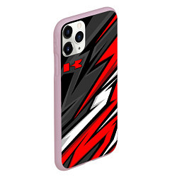 Чехол iPhone 11 Pro матовый Kawasaki - red uniform, цвет: 3D-розовый — фото 2