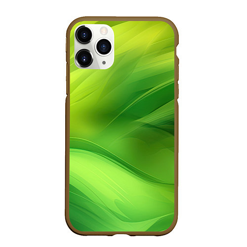 Чехол iPhone 11 Pro матовый Green lighting background / 3D-Коричневый – фото 1