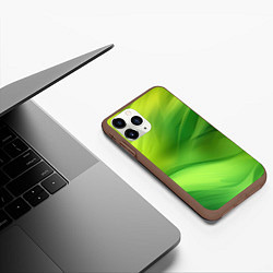 Чехол iPhone 11 Pro матовый Green lighting background, цвет: 3D-коричневый — фото 2