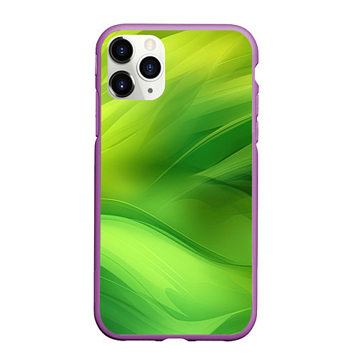 Чехол iPhone 11 Pro матовый Green lighting background / 3D-Фиолетовый – фото 1