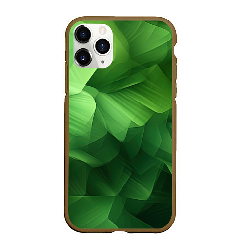 Чехол iPhone 11 Pro матовый Green lighting background / 3D-Коричневый – фото 1
