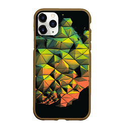 Чехол iPhone 11 Pro матовый Зеленая кубическая абстракция, цвет: 3D-коричневый