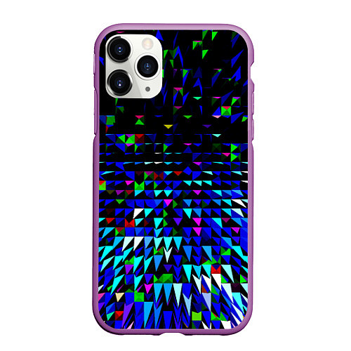 Чехол iPhone 11 Pro матовый Пирамиды / 3D-Фиолетовый – фото 1