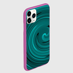 Чехол iPhone 11 Pro матовый Малахитовый вихрь, цвет: 3D-фиолетовый — фото 2