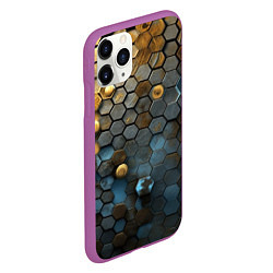 Чехол iPhone 11 Pro матовый Позолоченая броня, цвет: 3D-фиолетовый — фото 2
