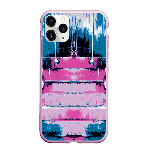 Чехол iPhone 11 Pro матовый Ladder - art - texture / 3D-Розовый – фото 1