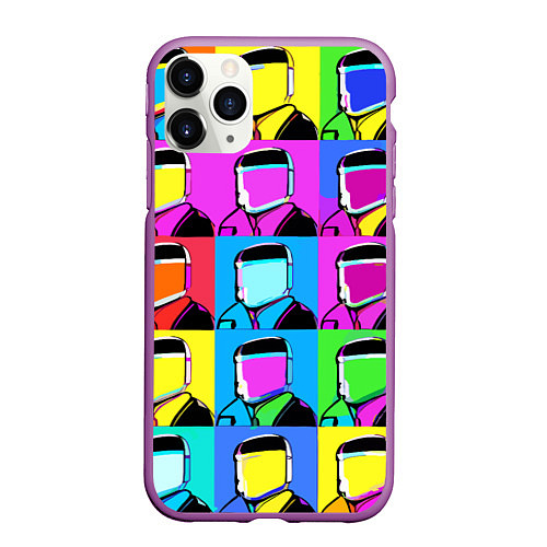 Чехол iPhone 11 Pro матовый Pop art - abstraction - vogue / 3D-Фиолетовый – фото 1