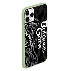 Чехол iPhone 11 Pro матовый Балдурс гейт 3 - черный дракон, цвет: 3D-салатовый — фото 2