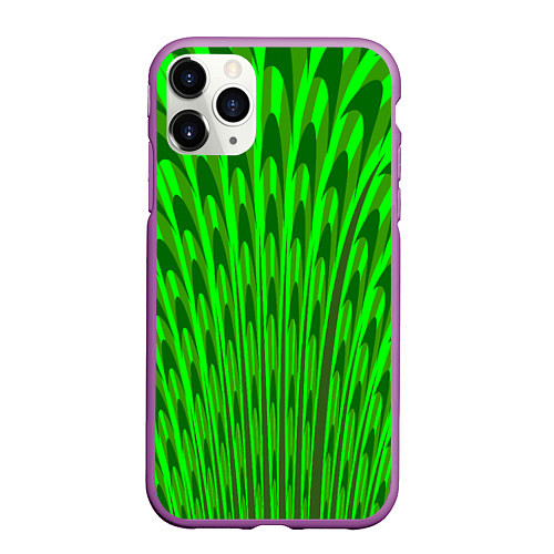 Чехол iPhone 11 Pro матовый Травяные стрелы / 3D-Фиолетовый – фото 1