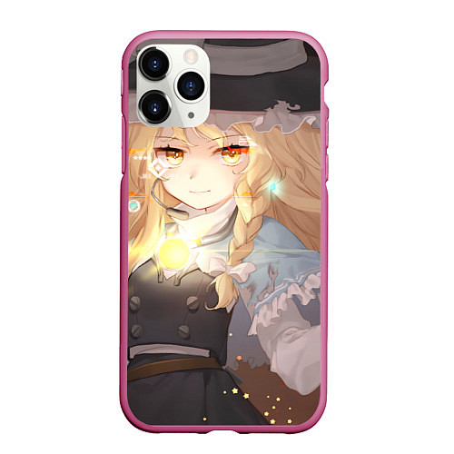 Чехол iPhone 11 Pro матовый Touhou Project Marisa Kirisame / 3D-Малиновый – фото 1