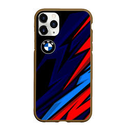 Чехол iPhone 11 Pro матовый BMW - m colors and black, цвет: 3D-коричневый