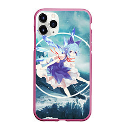 Чехол iPhone 11 Pro матовый Touhou Project Чирно, цвет: 3D-малиновый