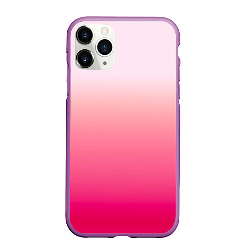 Чехол iPhone 11 Pro матовый Оттенки розового градиент / 3D-Фиолетовый – фото 1