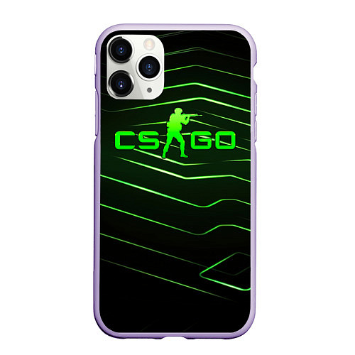 Чехол iPhone 11 Pro матовый CS GO dark green / 3D-Светло-сиреневый – фото 1