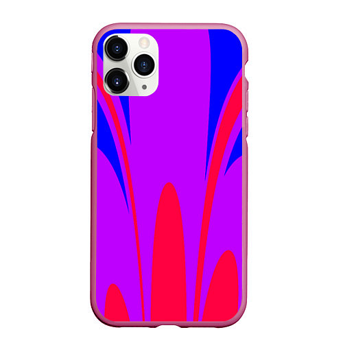 Чехол iPhone 11 Pro матовый Яркий цветной мотив / 3D-Малиновый – фото 1