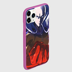 Чехол iPhone 11 Pro матовый One Punch Man Сайтама, цвет: 3D-фиолетовый — фото 2