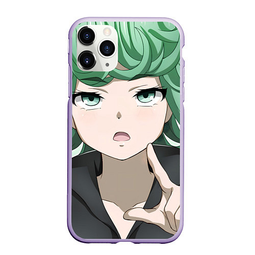 Чехол iPhone 11 Pro матовый One Punch Man Тацумаки / 3D-Светло-сиреневый – фото 1