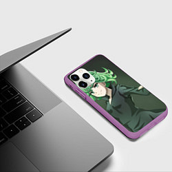 Чехол iPhone 11 Pro матовый One Punch Man Тацумаки, цвет: 3D-фиолетовый — фото 2