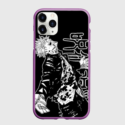 Чехол iPhone 11 Pro матовый Сатору годжо - безумие / 3D-Фиолетовый – фото 1
