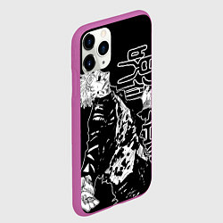 Чехол iPhone 11 Pro матовый Сатору годжо - безумие, цвет: 3D-фиолетовый — фото 2