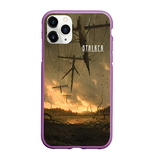 Чехол iPhone 11 Pro матовый STALKER Рассвет / 3D-Фиолетовый – фото 1