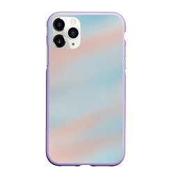 Чехол iPhone 11 Pro матовый Нежно розовые и голубые размытия