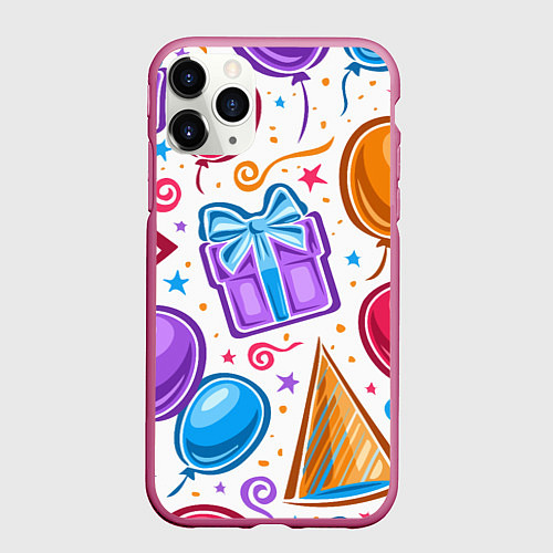 Чехол iPhone 11 Pro матовый Вечеринка / 3D-Малиновый – фото 1