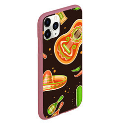 Чехол iPhone 11 Pro матовый Мексиканское веселье, цвет: 3D-малиновый — фото 2
