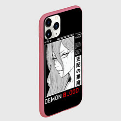 Чехол iPhone 11 Pro матовый Модель Пауэр - Человек бензопила, цвет: 3D-малиновый — фото 2