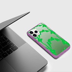 Чехол iPhone 11 Pro матовый Растительный паттерн, цвет: 3D-фиолетовый — фото 2