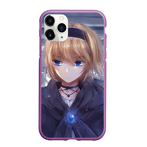 Чехол iPhone 11 Pro матовый Touhou Project Алиса Маргатройд / 3D-Фиолетовый – фото 1