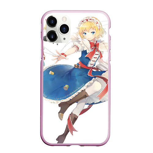 Чехол iPhone 11 Pro матовый Touhou Project Алиса Маргатройд / 3D-Розовый – фото 1