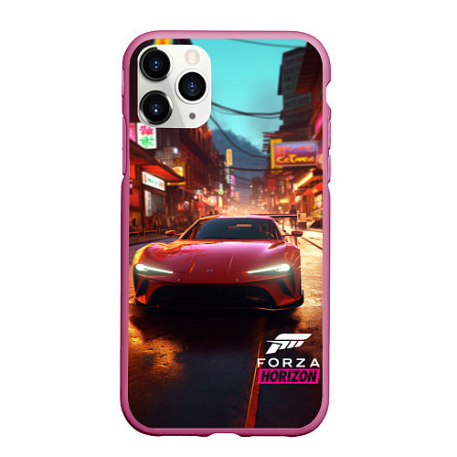 Чехол iPhone 11 Pro матовый Forza Horizon Tokio / 3D-Малиновый – фото 1