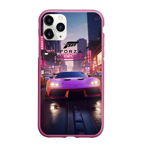 Чехол iPhone 11 Pro матовый Forza Horizon street racing / 3D-Малиновый – фото 1