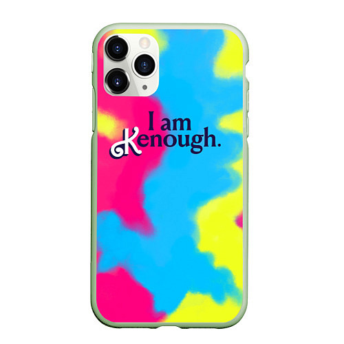 Чехол iPhone 11 Pro матовый I Am Kenough Tie-Dye / 3D-Салатовый – фото 1