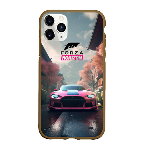 Чехол iPhone 11 Pro матовый Forza horizon game / 3D-Коричневый – фото 1