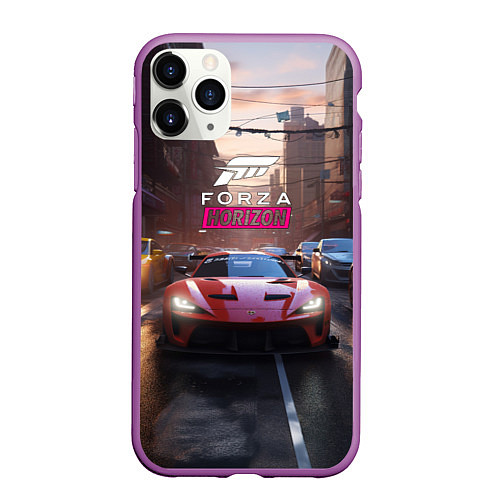 Чехол iPhone 11 Pro матовый Forza Horizon street racing / 3D-Фиолетовый – фото 1